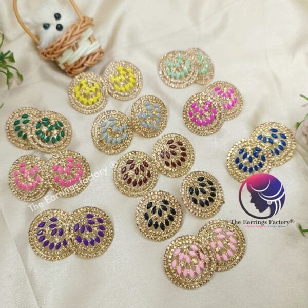 Fancy Golden Stone Studs
