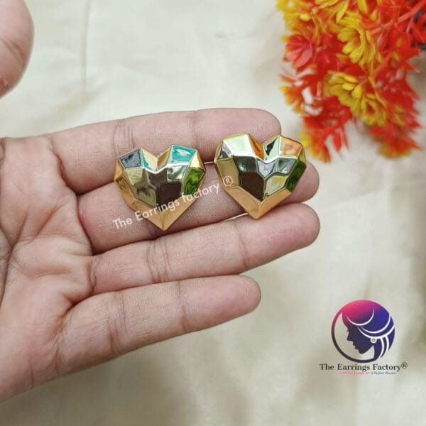 Western Weightless Heart Shape Silver | Golden Metal Studs - Image 2