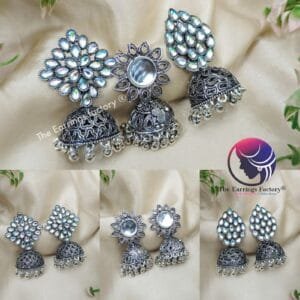 Trending Weightless Silver Stone Jhumka