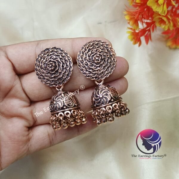 Trending Weightless Copper Jhumka - Image 3