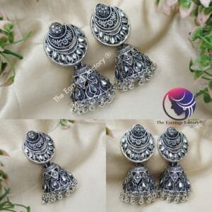 Trending Weightless Silver Stone Jhumka