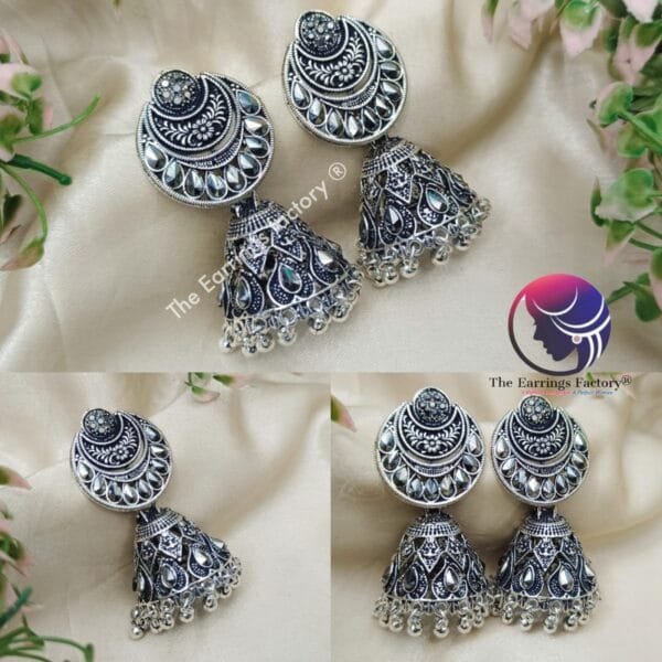 Trending Weightless Silver Stone Jhumka