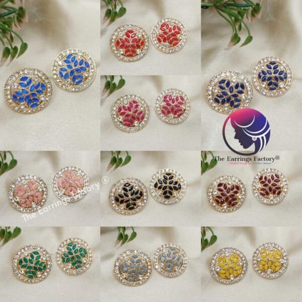 Fancy Golden Stone Studs - Image 2