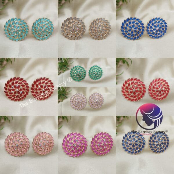 Fancy Golden Stone Studs - Image 2