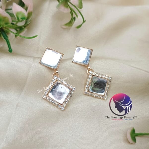 Western Rose Gold Stone Earrings - Image 4