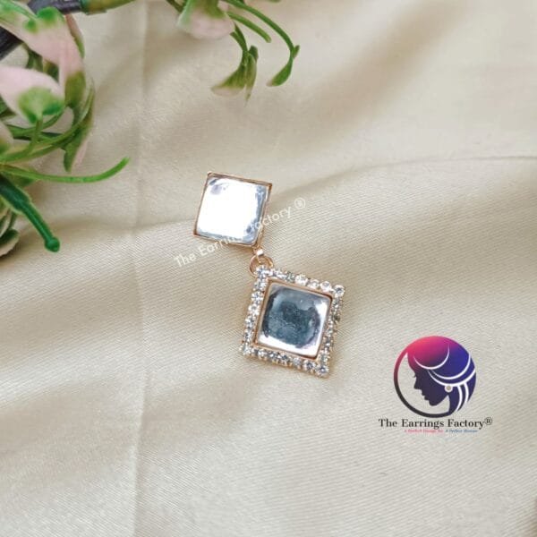 Western Rose Gold Stone Earrings - Image 3