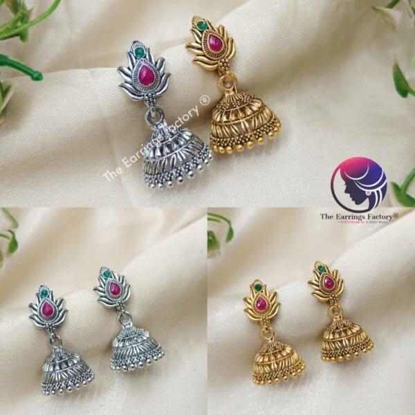 Traditional Golden | Silver Stone Jhumka