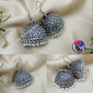 Traditional Silver Hook Jhumka