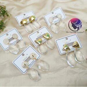 Western Premium Large Clear Crystal Drop Earrings