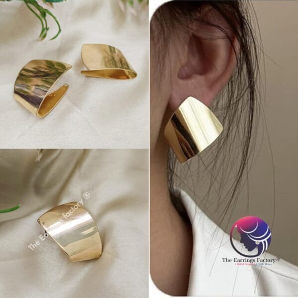 Western Premium weightless Golden  Unique Abstract Earrings