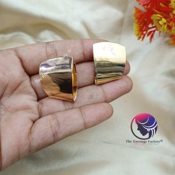 Western Premium weightless Golden  Unique Abstract Earrings - Image 2