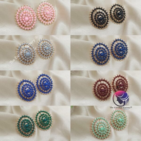 Fancy Golden Colour Pearl Beads Studs - Image 2