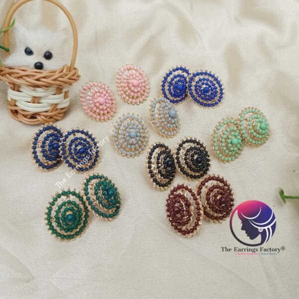 Fancy Golden Colour Pearl Beads Studs