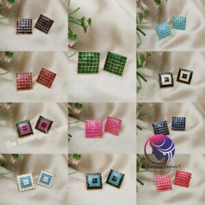 Fancy Golden Meenakari Studs