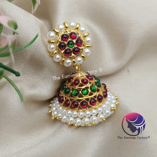 Traditional Kemp 2 in one Jhumka and Stud - Image 2