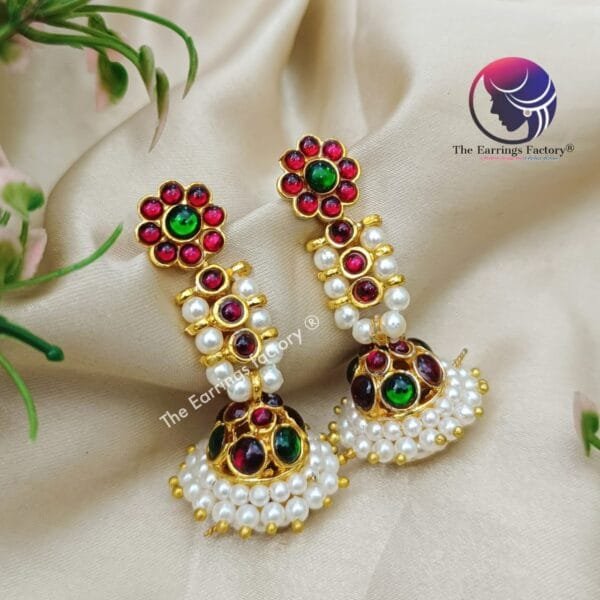 Traditional Kemp 2 in one Jhumka and Stud - Image 2