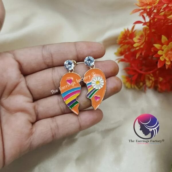 Fancy Western Meenakari Stone Earrings - Image 3