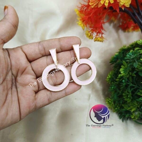 Western Weightless Golden Meenakari Earrings - Image 3