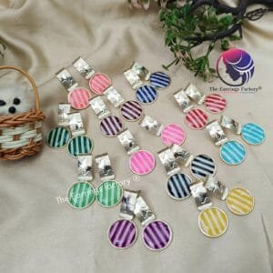Western Silver Colourful Stone Drop Earrings
