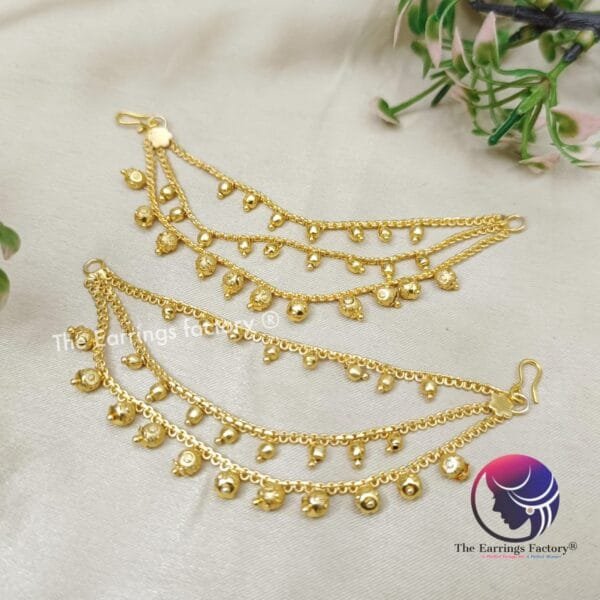 Trending Golden Ear chain Three Layer Mattal