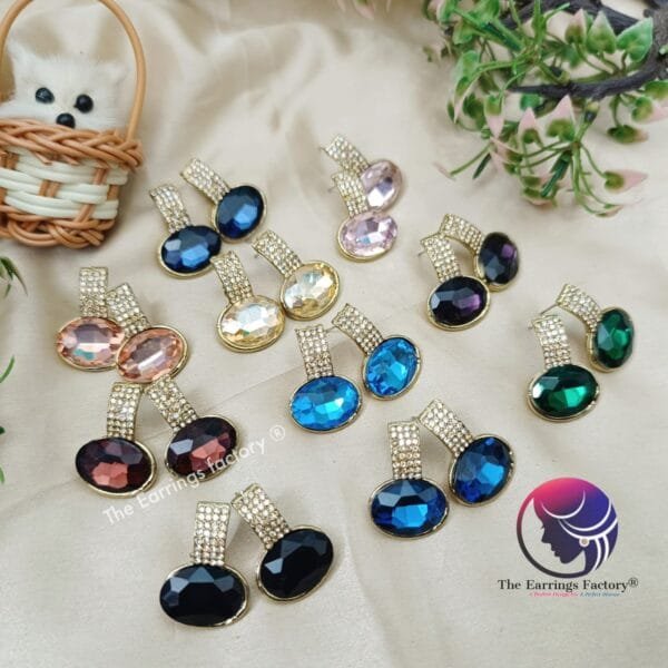 Trending Golden Crystal Stone Studs