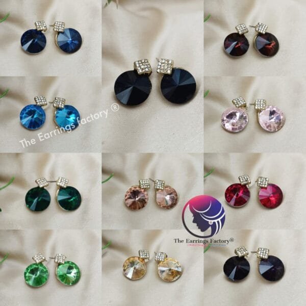 Trending Golden Crystal Stone Studs - Image 2