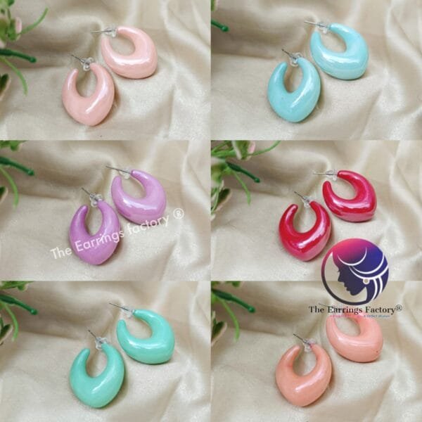 Western Stylish Resin Hoop Earrings - Image 2