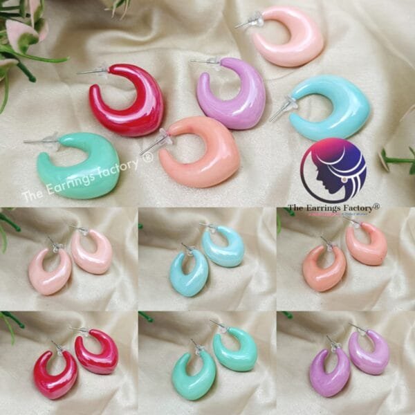 Western Stylish Resin Hoop Earrings