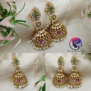 Traditional Antique Stone Premium Jhumka