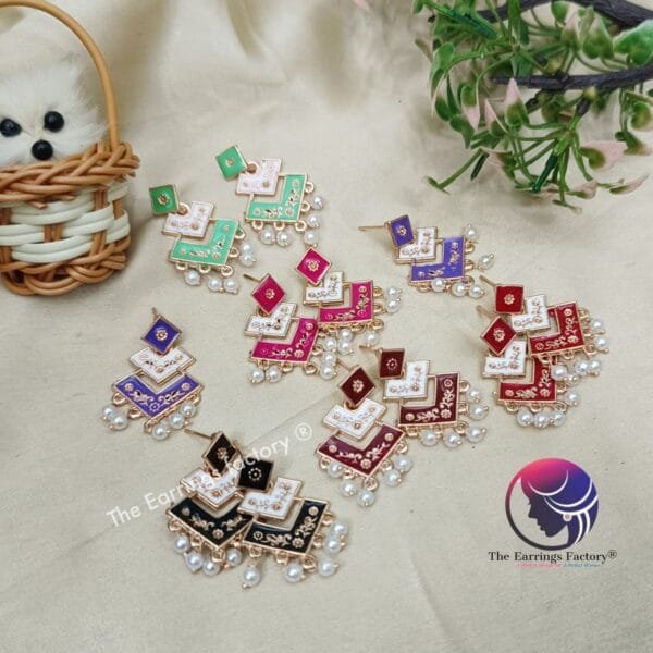 Trending Rose Gold Meenakari Studs