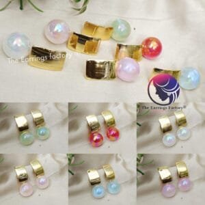 Western Silver Golden Ball Drop Earrings