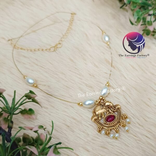 Trending Invisible Golden Elephant Necklace - Image 2