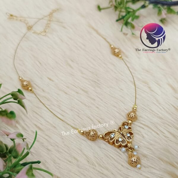 Trending Invisible Golden Butterfly Necklace - Image 3