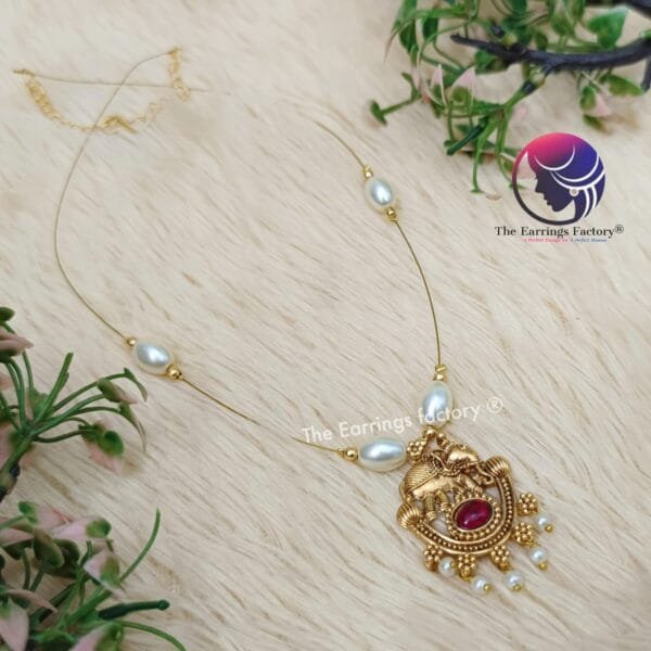 Trending Invisible Golden Elephant Necklace - Image 3