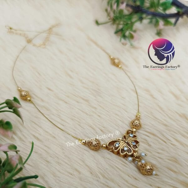 Trending Invisible Golden Butterfly Necklace - Image 2
