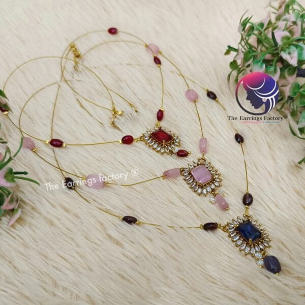 Trending Invisible Golden Stone Necklace - Image 2