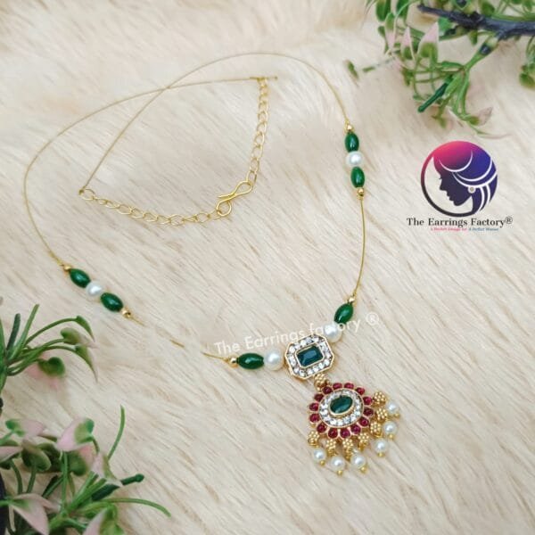 Trending Invisible Golden Multi Stone Necklace - Image 3