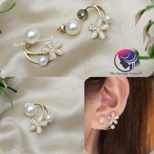 Korean Stylish Floral Pearl Earrings