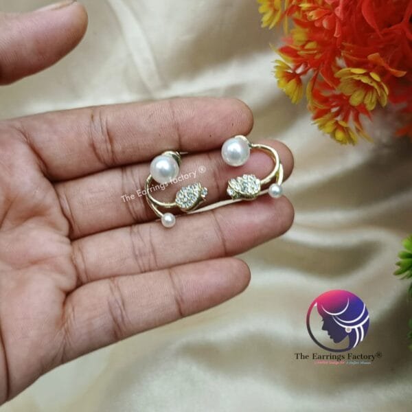 Trending Korean Tulip flower Pearl Studs - Image 2