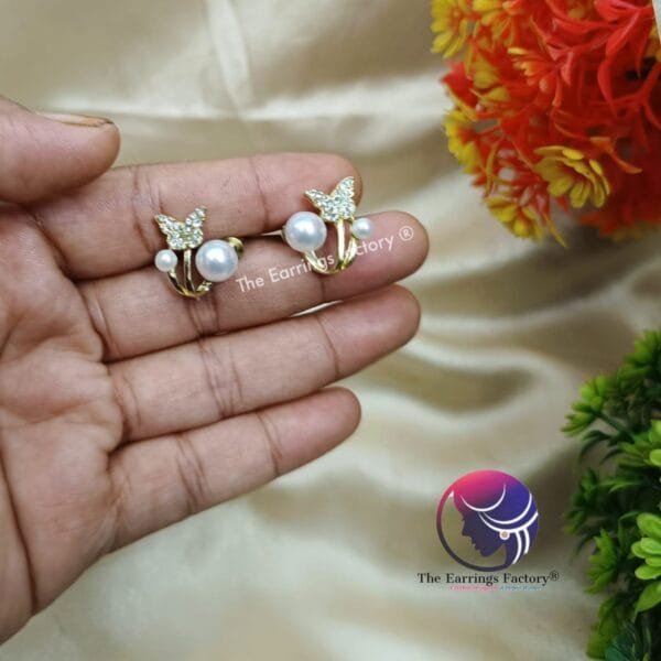 Trending Korean Butterfly Pearl Studs - Image 4