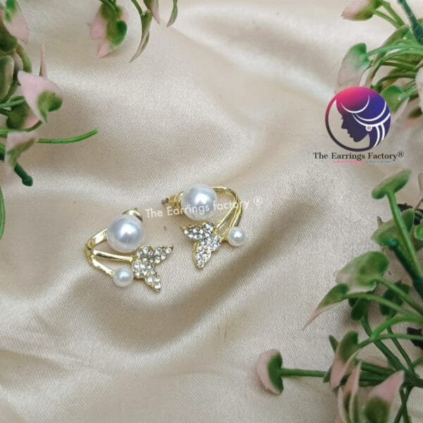 Trending Korean Butterfly Pearl Studs - Image 2