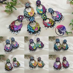 Fancy Colourful Black Earrings