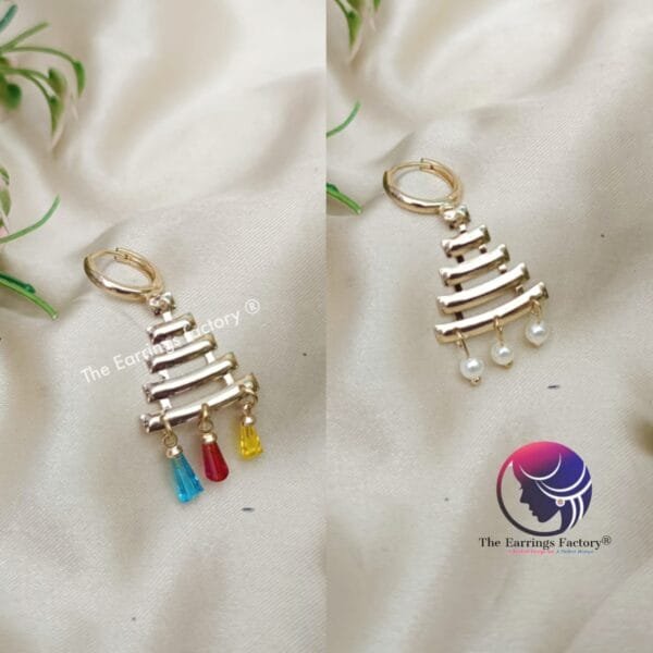 Western Premium weightless Golden Hoop Ring Earrings - Image 2