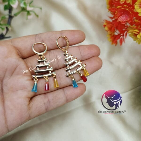Western Premium weightless Golden Hoop Ring Earrings - Image 3