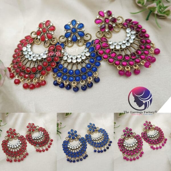 Weightless Golden Stone Party wear Earrings