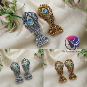 Classic Golden | Silver Peacock Jhumka