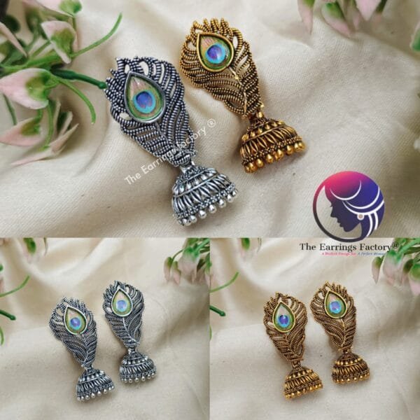 Classic Golden | Silver Peacock Jhumka