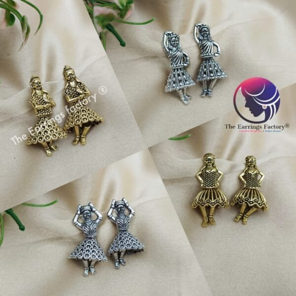 Trending Golden | Silver Dancing Doll Jhumka - Image 2