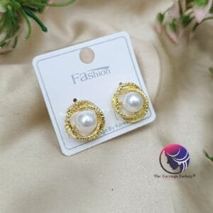 Trending Korean Stylish Golden  Pearl Studs