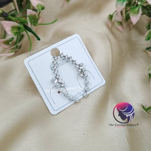 Trending Korean Stylish Silver Stone Pearl Studs